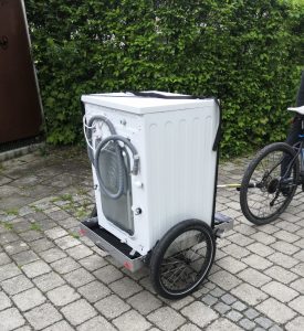 Fahrradanhänger Transport Waschmaschine